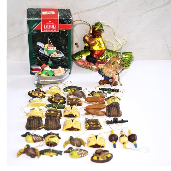 Collection Of Outdoor Theme Ornaments For Tree Decorating Home Camp Man Cave - Picture 1 of 9